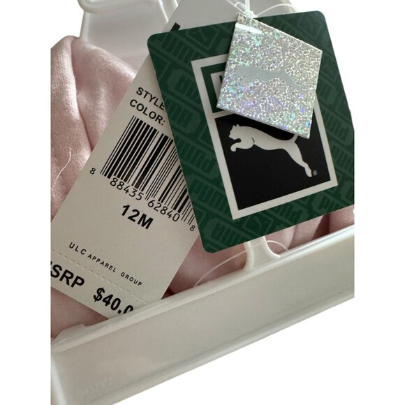 Puma Girls 2-Piece Set Pink Hoodie & White Sweatpants Size 12M Set - Picture 7 of 8